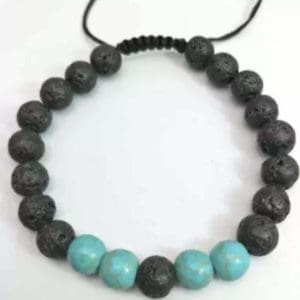 Armband | lavasteen | blauwe natuurkraal