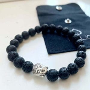 lavasteen armband buddha