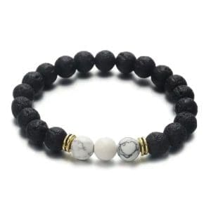 zwarte lava armband